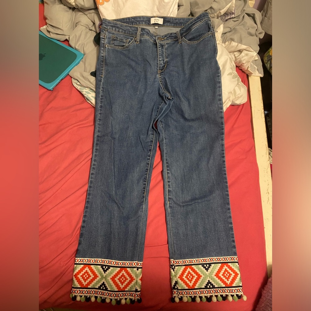 Crown and Ivy Pom-Pom Jeans Size 12